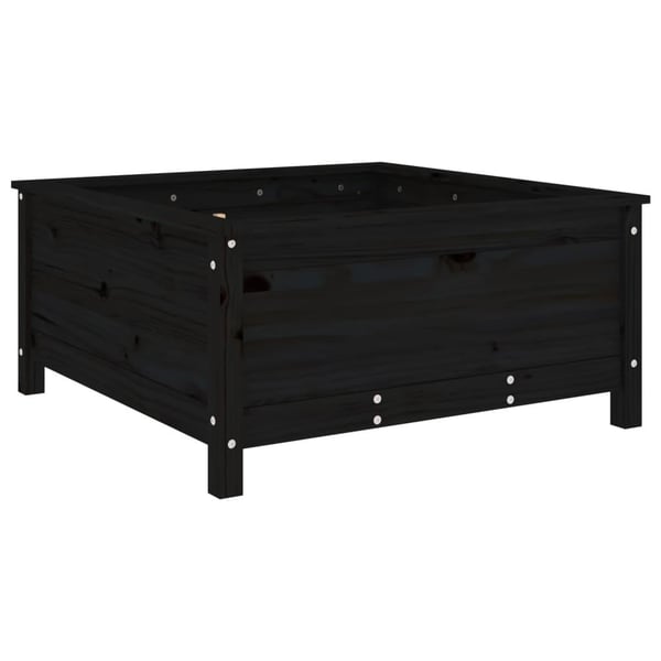 vidaXL Kukkalaatikko musta 82,5x82,5x39 cm täysi mänty