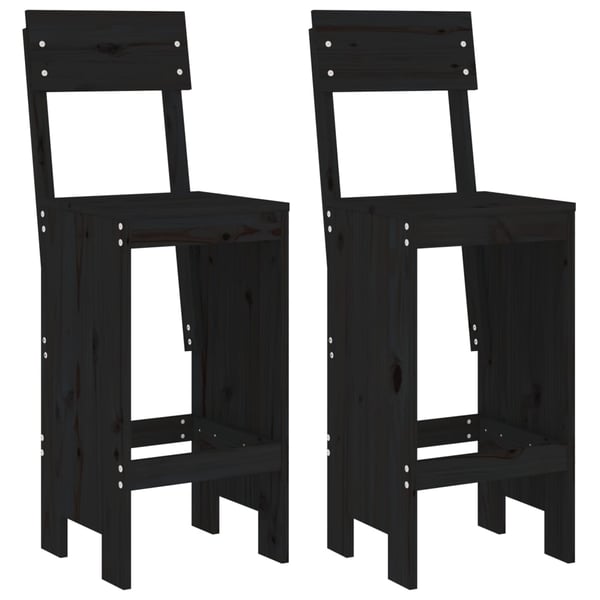 vidaXL Barkrakker 2 stk svart 40x48,5x115,5 cm heltre furu
