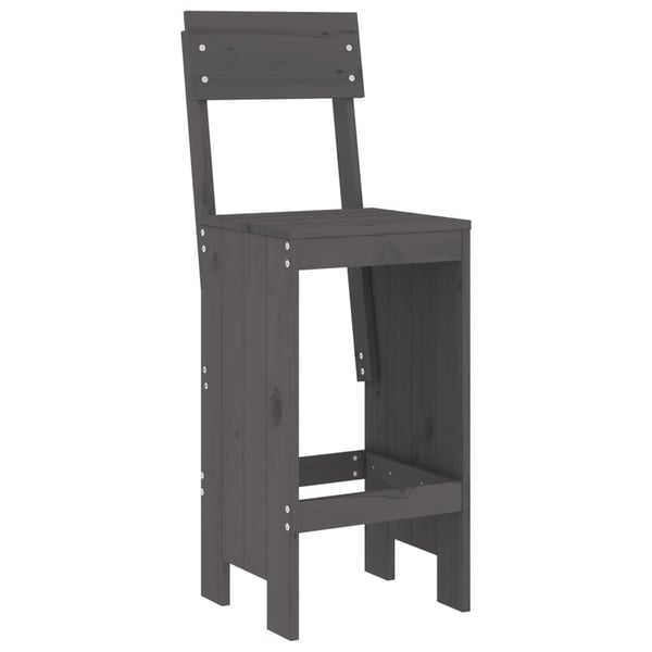 vidaXL barstole 2 stk. 40x48,5x115,5 cm massivt fyrretræ grå