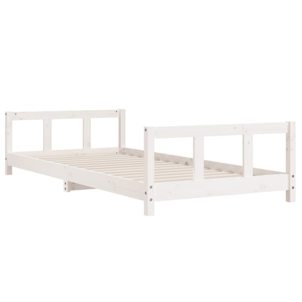 vidaXL sengeramme til juniorseng 90x200 cm massivt fyrretræ hvid