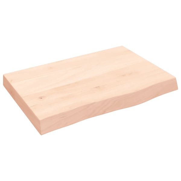 vidaXL Bordplate 60x40x(2-6) cm ubehandlet heltre eik