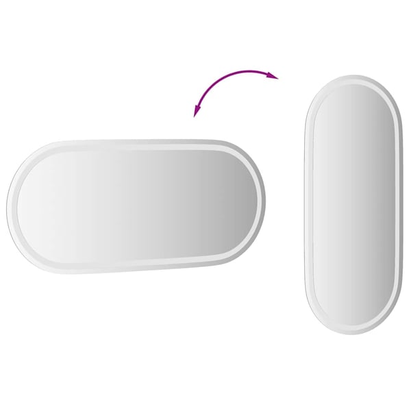 vidaXL LED-badeværelsesspejl 100x45 cm oval