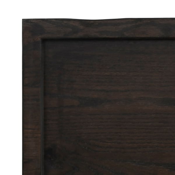 vidaXL Bordplate mørkebrun 100x60x(2-4) cm behandlet heltre eik