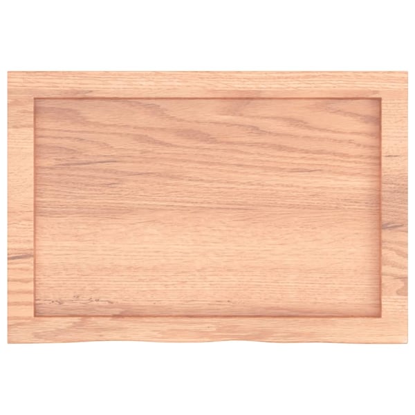 vidaXL Bordplate lysebrun 60x40x(2-4) cm behandlet heltre eik