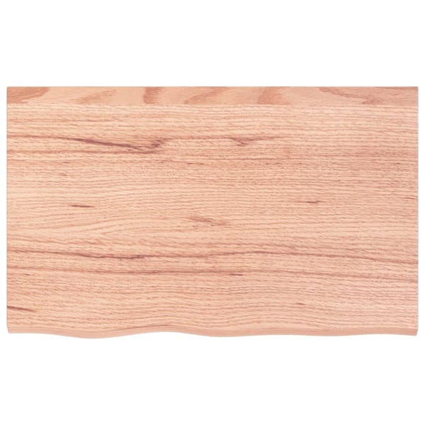 vidaXL Bordplate lysebrun 80x50x2 cm behandlet heltre eik