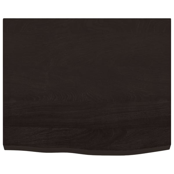 vidaXL Bordplate mørkebrun 60x50x(2-4) cm behandlet heltre eik