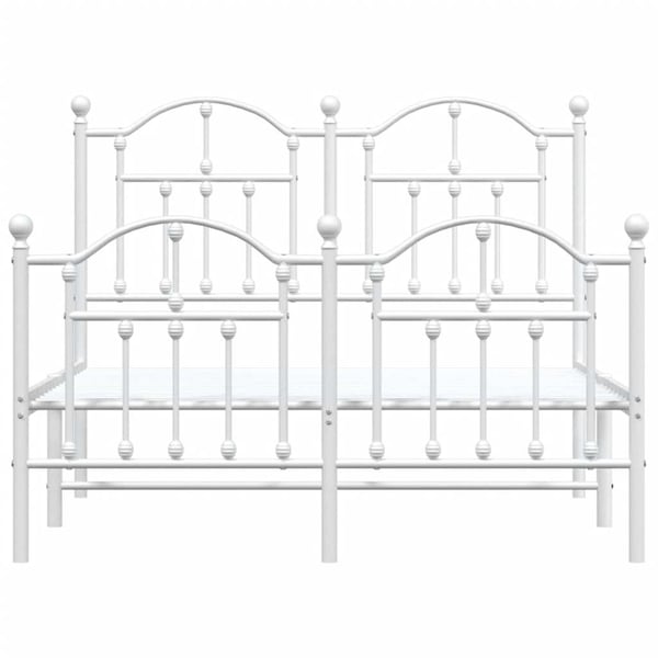 vidaXL Sengeramme i metall med hode- og fotgavl hvit 120x200 cm