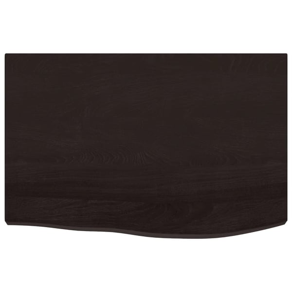 vidaXL Bordplate mørkebrun 60x40x(2-4) cm behandlet heltre eik