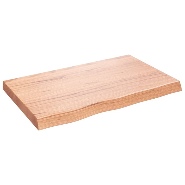 vidaXL Bordplate lysebrun 80x50x(2-6) cm behandlet heltre eik