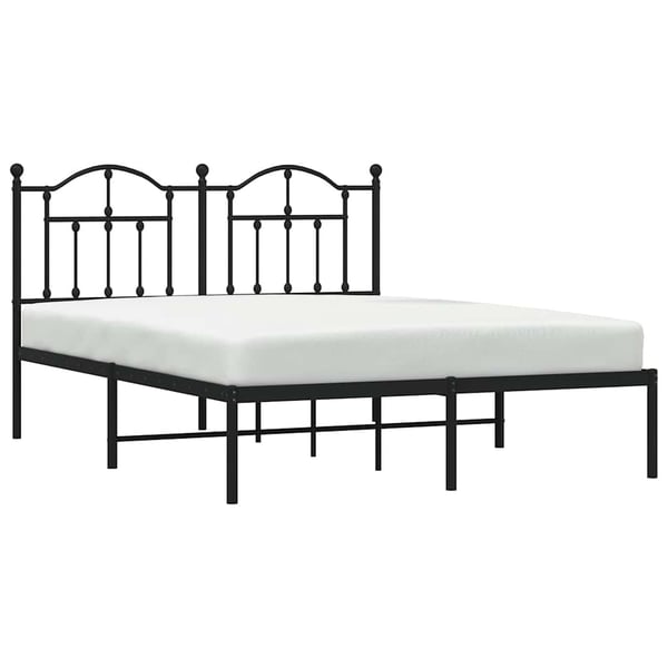 vidaXL Sengeramme i metall med hodegavl svart 140x190 cm