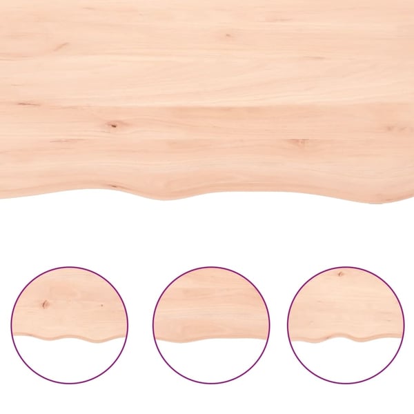 vidaXL Benkeplate til bad 100x30x2 cm ubehandlet heltre