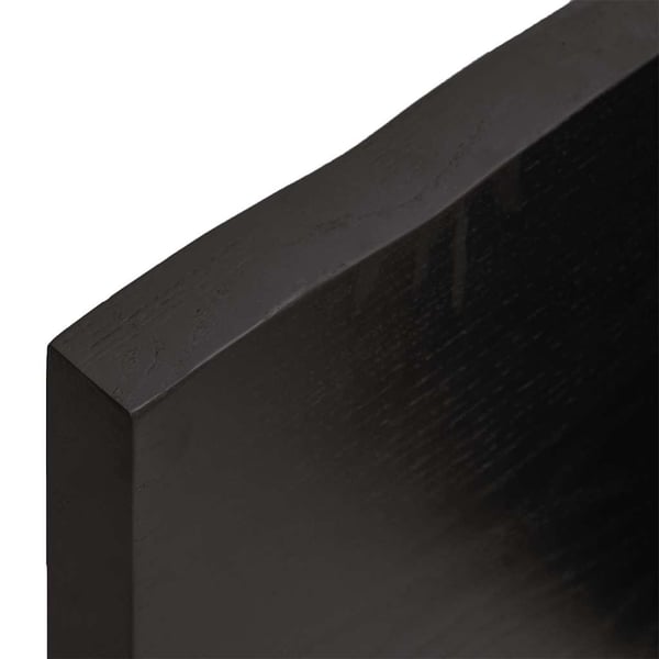 vidaXL Bordplate mørkebrun 220x60x(2-4) cm behandlet heltre eik