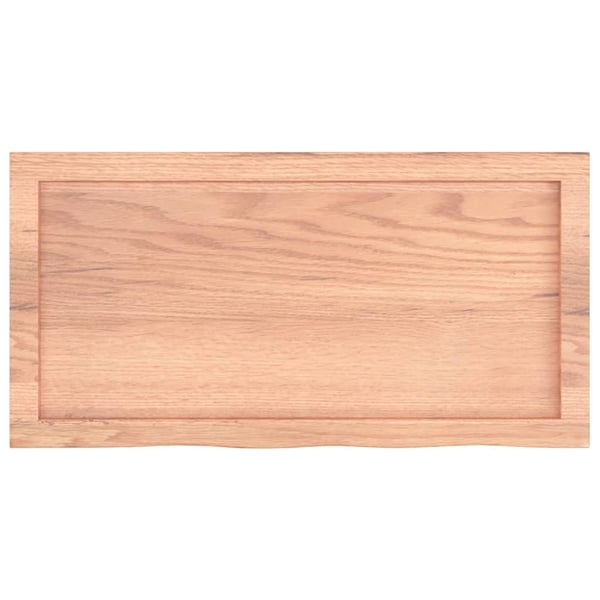 vidaXL Bordplate lysebrun 80x40x(2-4) cm behandlet heltre eik