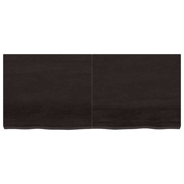 vidaXL Bordplate mørkebrun 140x60x(2-6) cm behandlet heltre eik