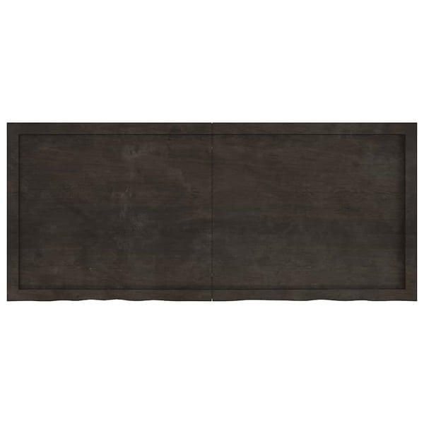 vidaXL Bordplate mørkebrun 140x60x(2-6) cm behandlet heltre eik