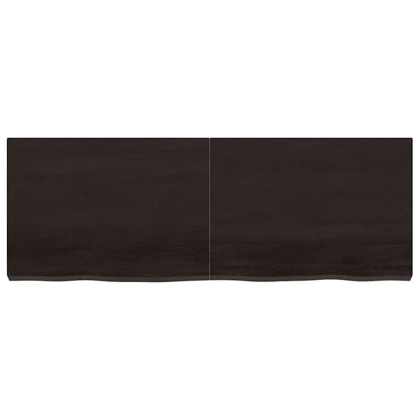 vidaXL Bordplate mørkebrun 140x50x(2-6) cm behandlet heltre eik