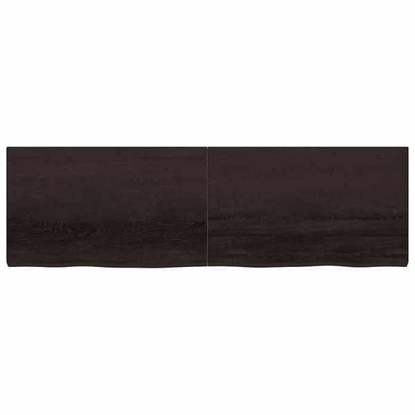 vidaXL Bordplate mørkebrun 200x60x(2-6) cm behandlet heltre eik