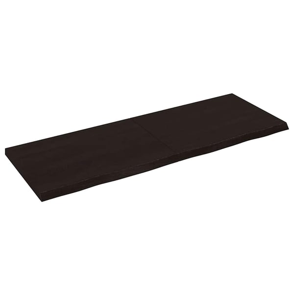 vidaXL Bordplate mørkebrun 140x50x(2-4) cm behandlet heltre eik