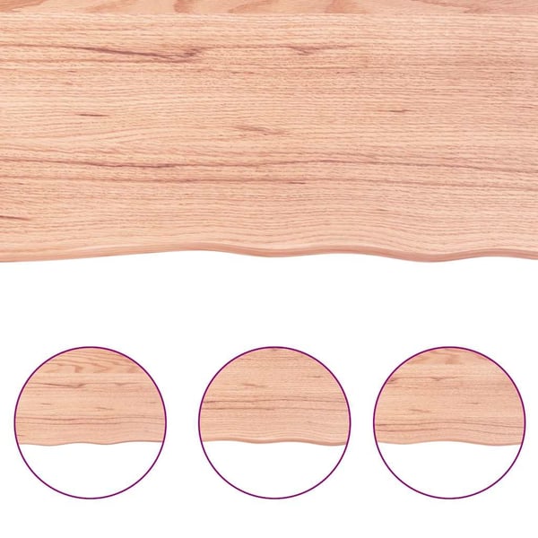 vidaXL Benkeplate til bad lysebrun 180x50x(2-6) cm behandlet heltre