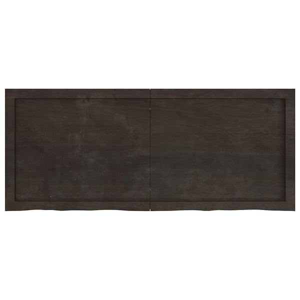 vidaXL Bordplate mørkebrun 120x50x(2-6) cm behandlet heltre eik