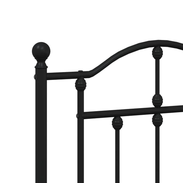 vidaXL Sengeramme i metall med hodegavl svart 135x190 cm