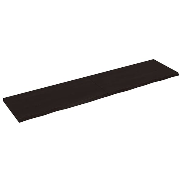 vidaXL Bordplate mørkebrun 200x50x(2-4) cm behandlet heltre eik