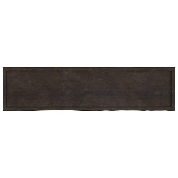 vidaXL Bordplate mørkebrun 200x50x(2-4) cm behandlet heltre eik