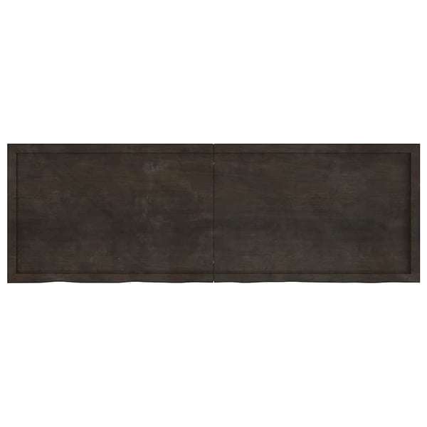 vidaXL Bordplate mørkebrun 180x60x(2-6) cm behandlet heltre eik