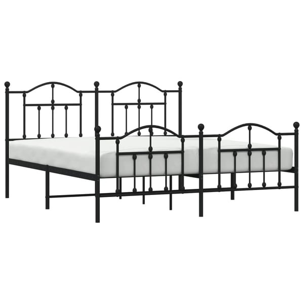 vidaXL Sengeramme i metall med hode- og fotgavl svart 183x213 cm