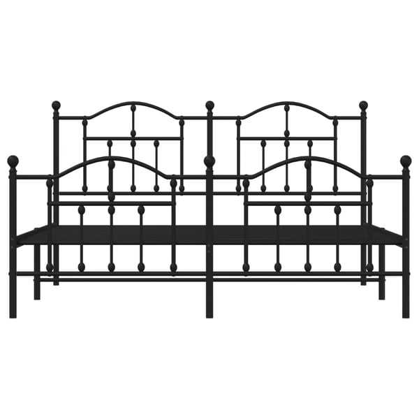 vidaXL Sengeramme i metall med hode- og fotgavl svart 183x213 cm