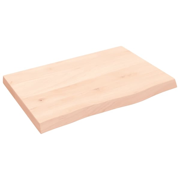 vidaXL Bordplate 60x40x(2-4) cm ubehandlet heltre eik