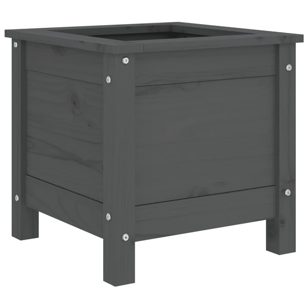 vidaXL Hageplantekasse grå 40x40x39 cm heltre furu