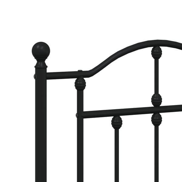 vidaXL Sengeramme i metall med hode- og fotgavl svart 135x190 cm