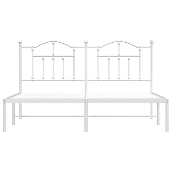 vidaXL Sengeramme i metall med sengegavl hvit 180x200 cm