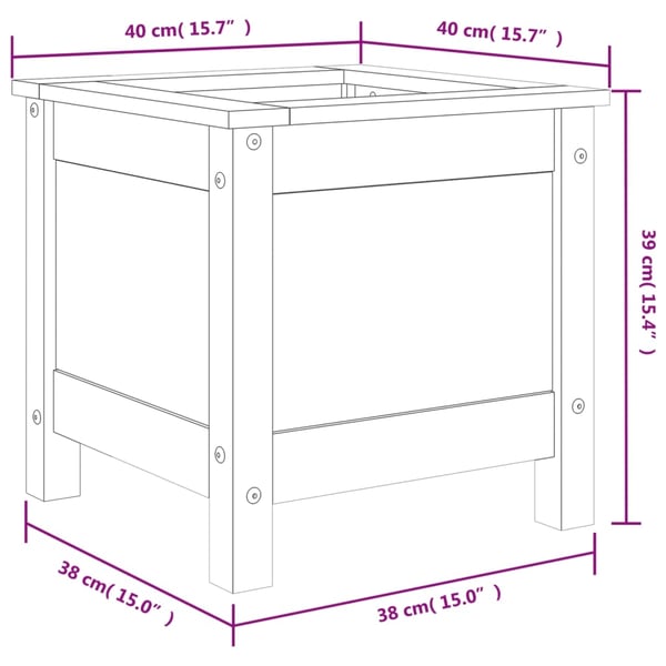 vidaXL Hageplantekasse 40x40x39 cm heltre douglasgran