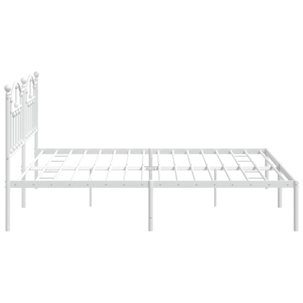 vidaXL Sengeramme i metall med hodegavl hvit 193x203 cm