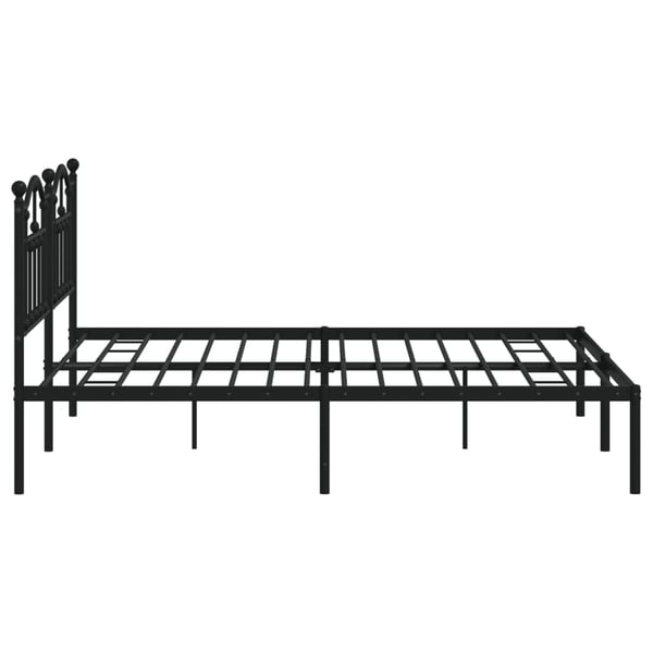 vidaXL Sengeramme i metall med sengegavl svart 183x213 cm