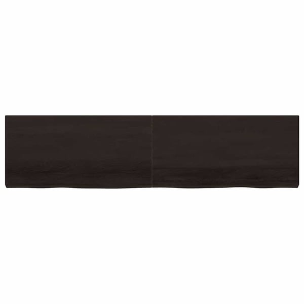 vidaXL Bordplate mørkebrun 200x50x(2-6) cm behandlet heltre eik