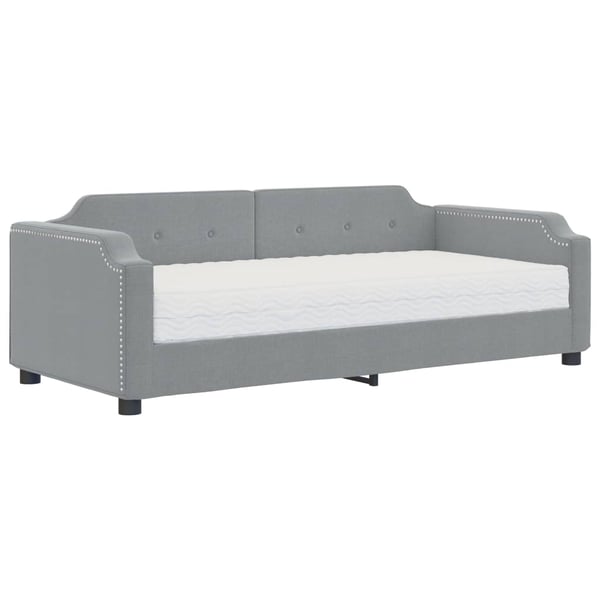 vidaXL daybed med madras 100x200 cm stof lysegrå