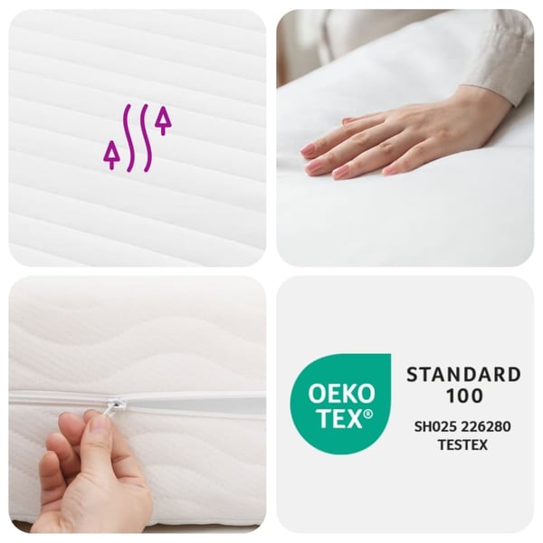 vidaXL Skummadrass vit 90x190 cm 7-zoner hårdhet 20 ILD