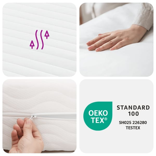 vidaXL Skummadrass vit 90x200 cm 7-zoner hårdhet 20 ILD