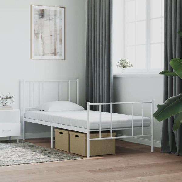 vidaXL Skummadrass vit 90x200 cm 7-zoner hårdhet 20 ILD