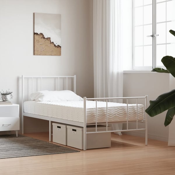 vidaXL skummadras 90x190 cm hårdhed H2 H3 hvid