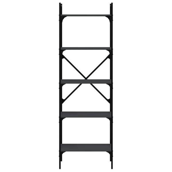 vidaXL bogreol med 5 hylder 56x31,5x174 cm konstrueret træ sort