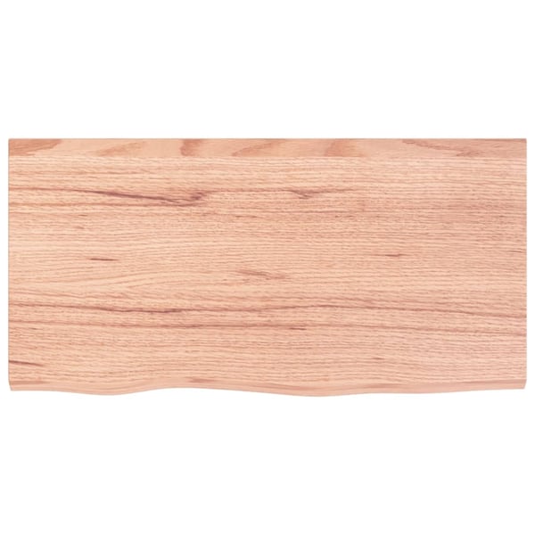 vidaXL Benkeplate til bad lysebrun 80x40x(2-6) cm behandlet heltre