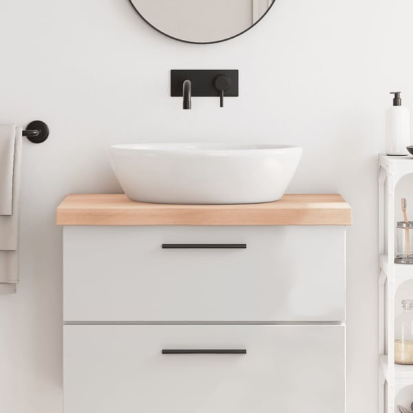 vidaXL Benkeplate til bad 80x60x(2-6) cm ubehandlet heltre