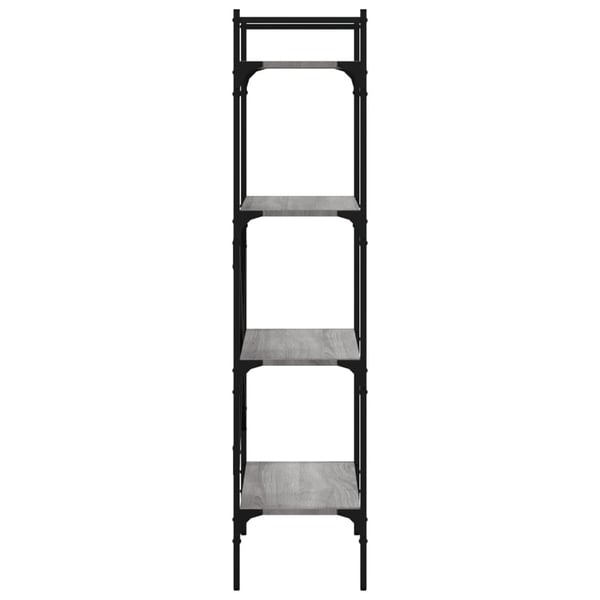 vidaXL bogreol 56x31,5x138,5 cm 4 hylder konstrueret træ grå sonoma-eg