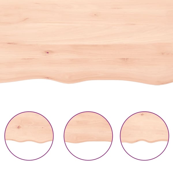 vidaXL Benkeplate til bad 60x30x(2-6) cm ubehandlet heltre