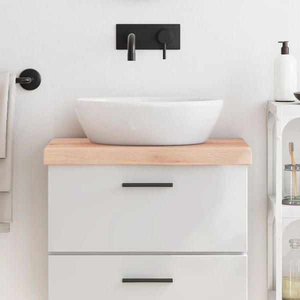 vidaXL Benkeplate til bad 60x40x(2-6) cm ubehandlet heltre