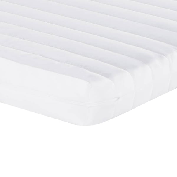 vidaXL Dagbädd med extrabädd och madrasser ljusgrå 100x200 cm tyg